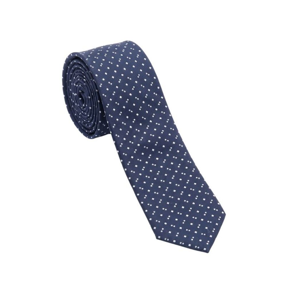 Armani Collezioni Mens Navy Blue / White Diamond Dot Neck Tie